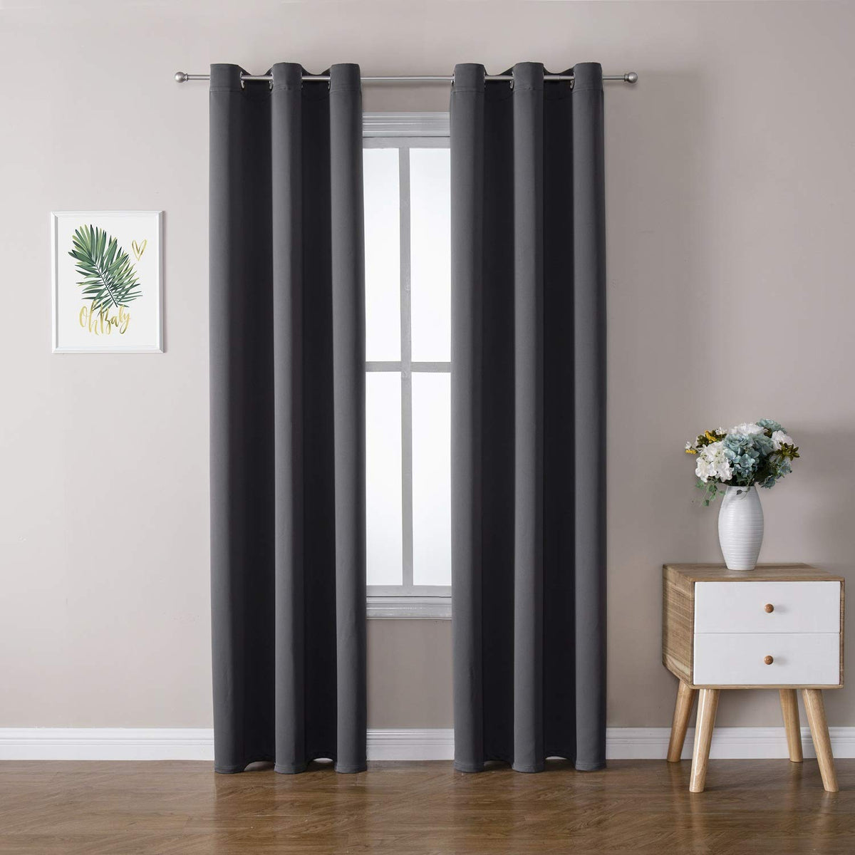 ChrisDowa Small Blackout Curtains for Kitchen & Bedroom 36 Inches Long