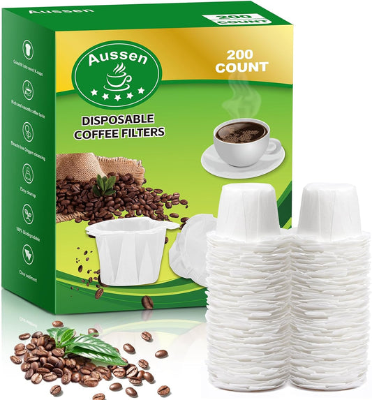 Aussen Disposable Coffee Paper Filters, Fits All Reusable K-Cup Coffee Pods
