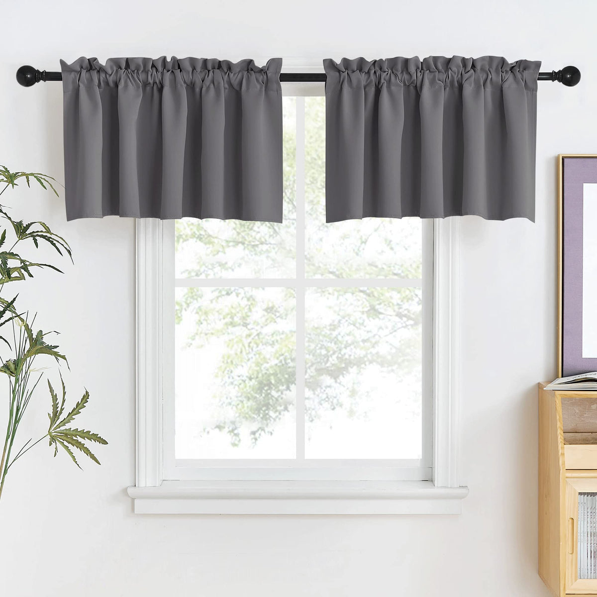NICETOWN Burgundy Swag Curtains for Kitchen Over Sink 36 x 63 inches Long