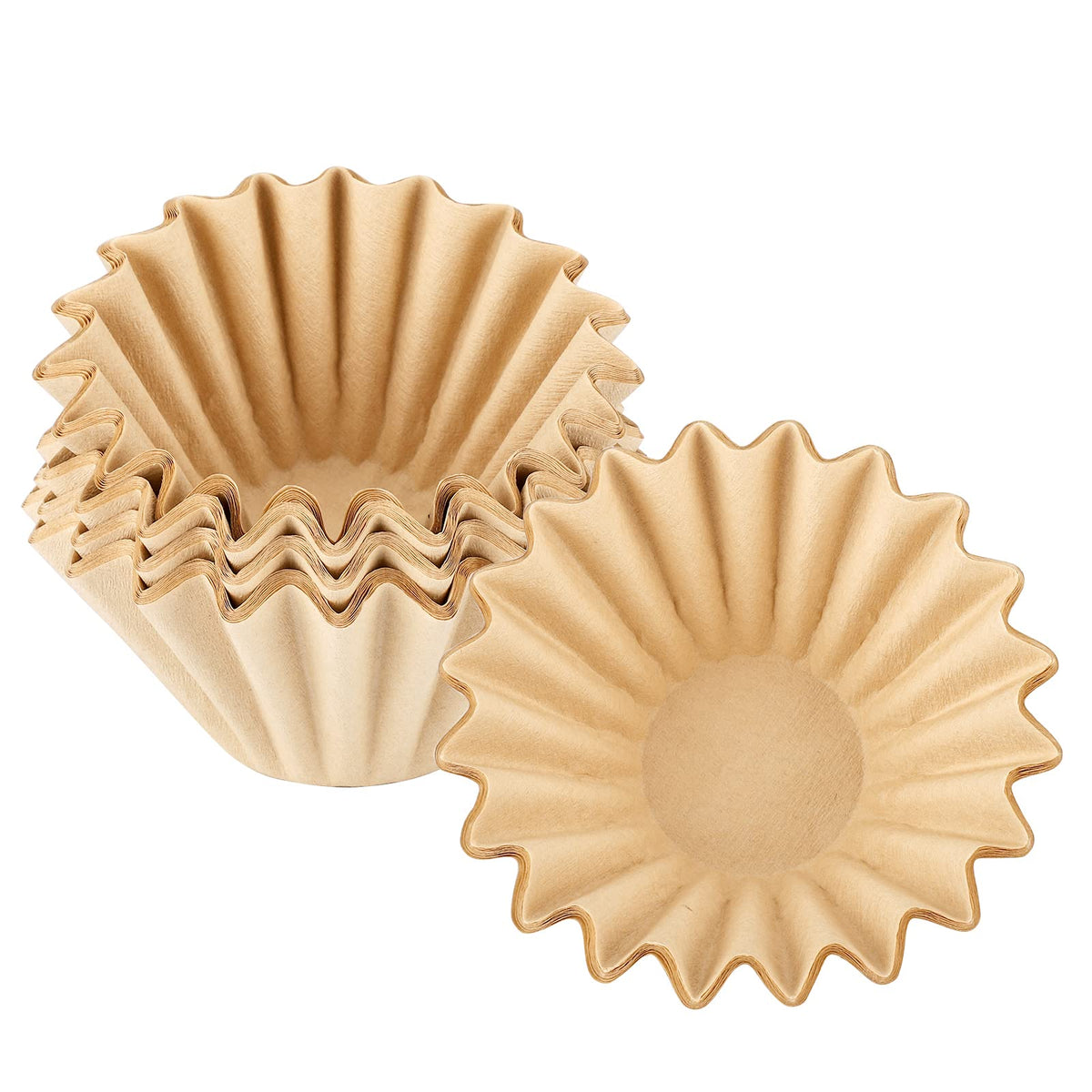 EUSOAR 1-4 Cup Disposable Coffee Filters, 100 count Filter Replacement, Natural Brown Unbleached, fit small Basket Style Single Serve Coffee Makers, for Home Office Use Pour Over and Drip Coffee Maker