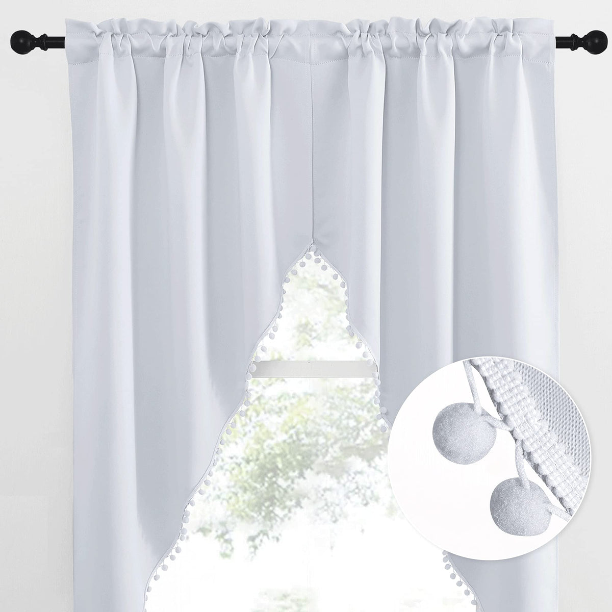 NICETOWN Burgundy Swag Curtains for Kitchen Over Sink 36 x 63 inches Long