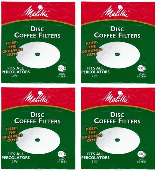 Melitta 3.5 Inch White Disc Coffee Filters (Pack of 4)