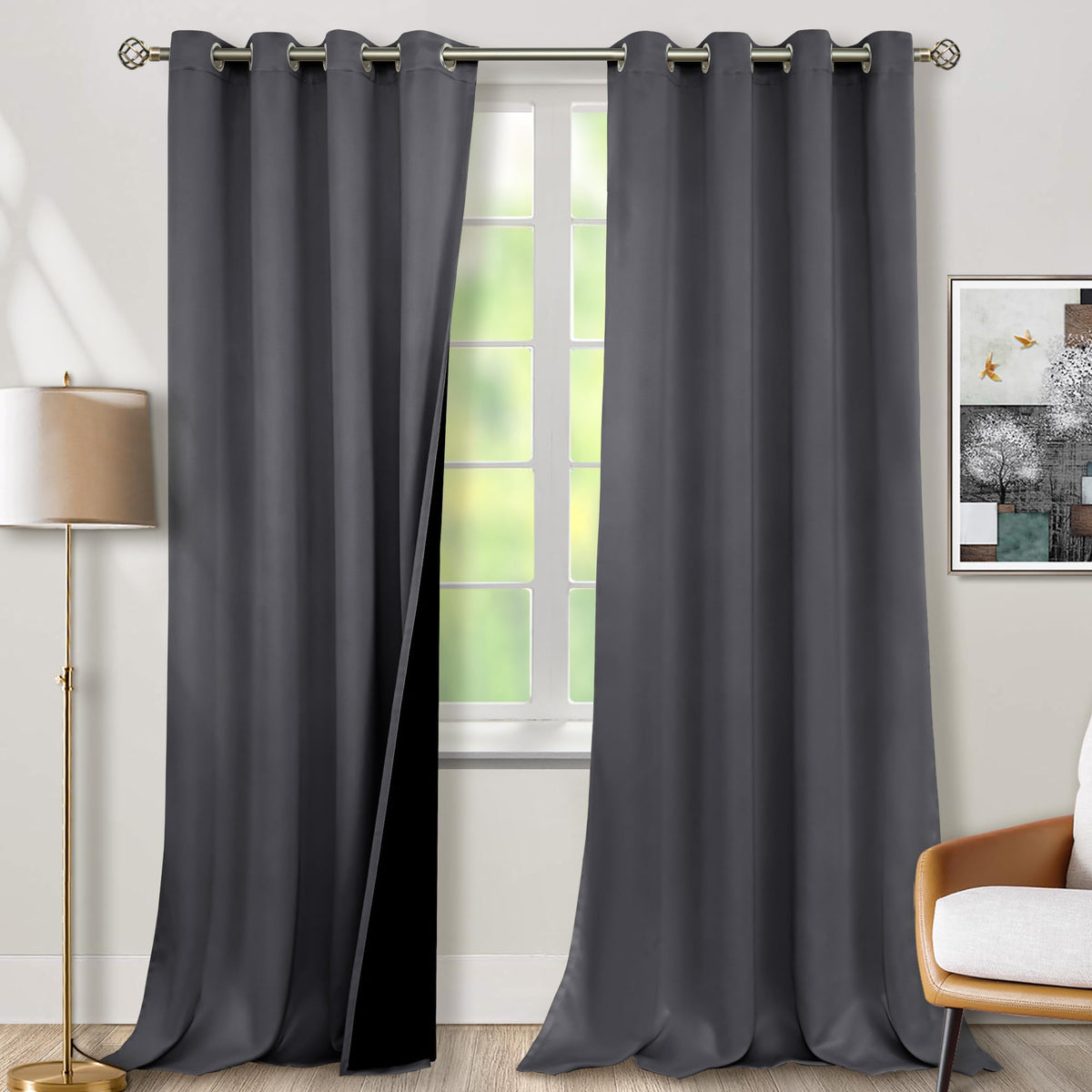 BGment 40 Inch Long Short Blackout Curtains for Small Windows