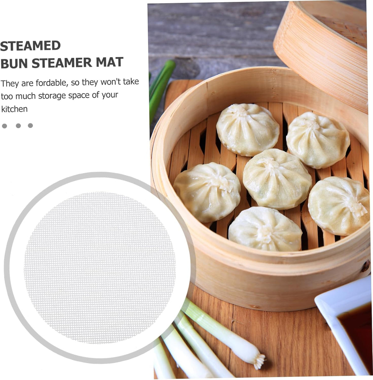 LABRIMP 10pcs Food-grade Silicone Steamer Mats Reusable Round Dumpling Pads for Steamed Buns for Dim Sum and Steaming Tub Use