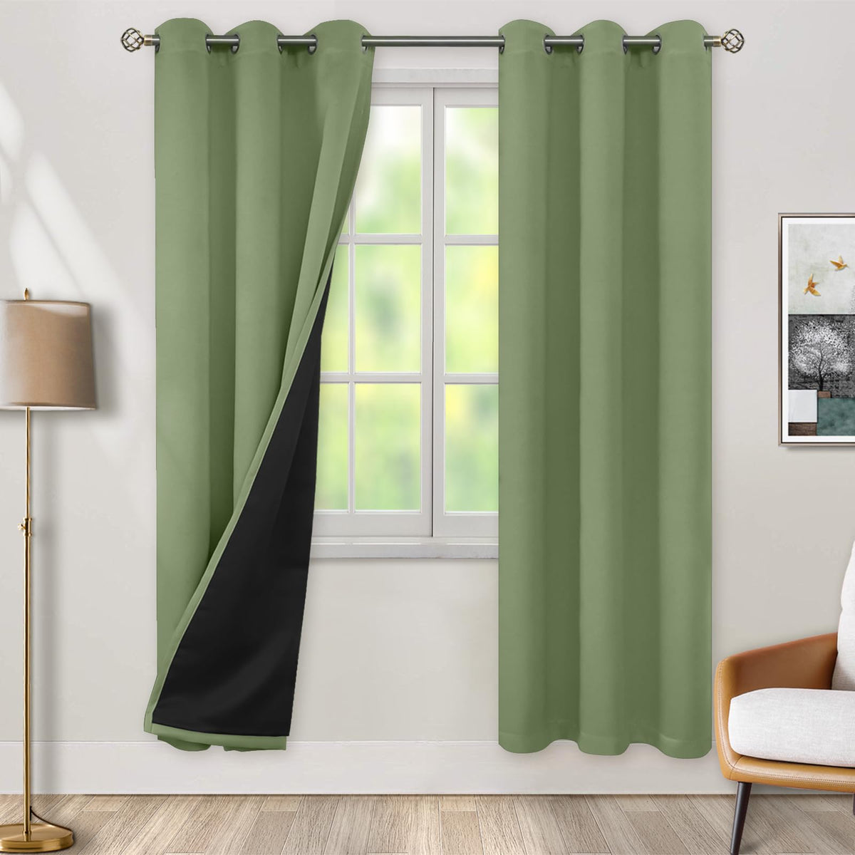 BGment 40 Inch Long Short Blackout Curtains for Small Windows