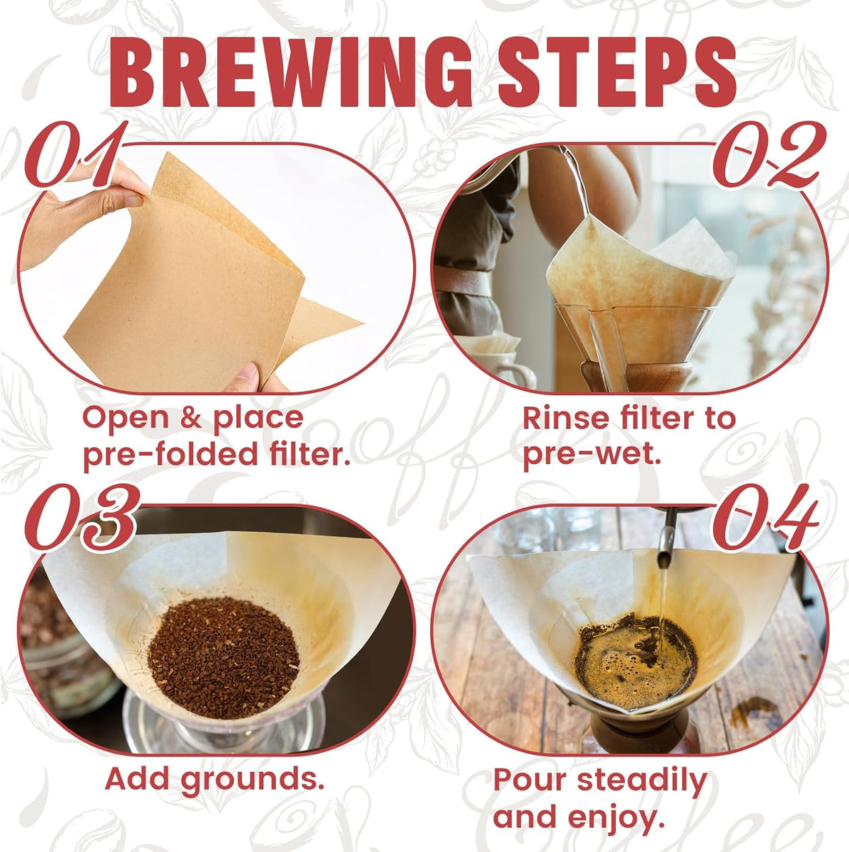 Pre-Folded Unbleached Cone Coffee Filters – Premium Thick Paper, Compatible with Pour-Over Coffee Makers (240 Filters)