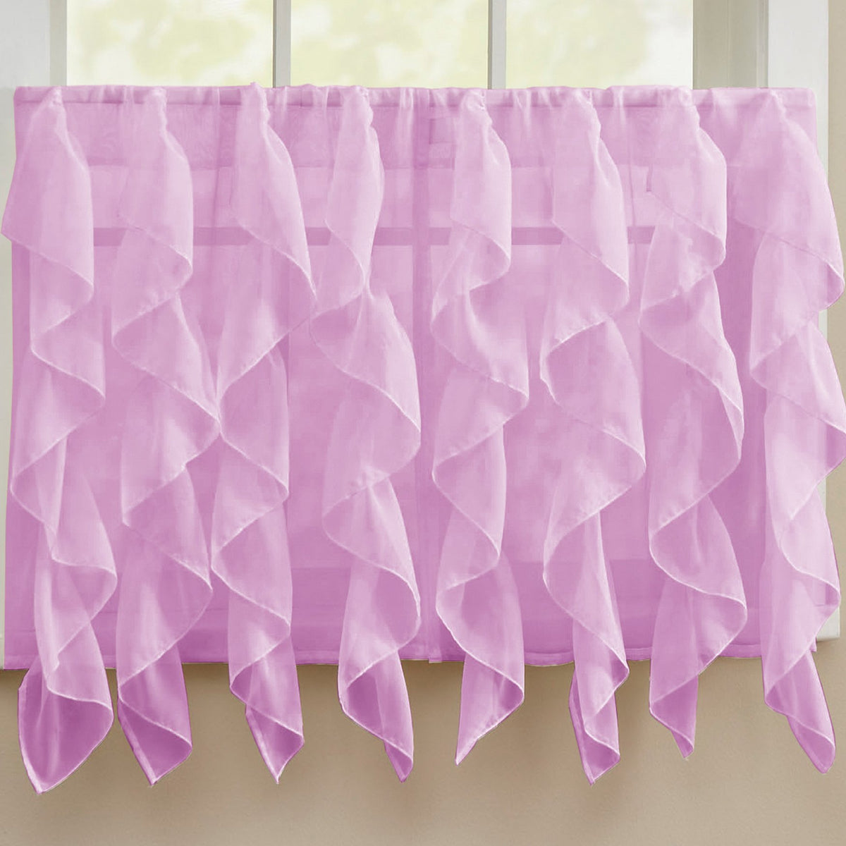 Sweet Home Collection Old World Style Floral Heavy Lace Kitchen Curtain Swag pair Hopewell Cream