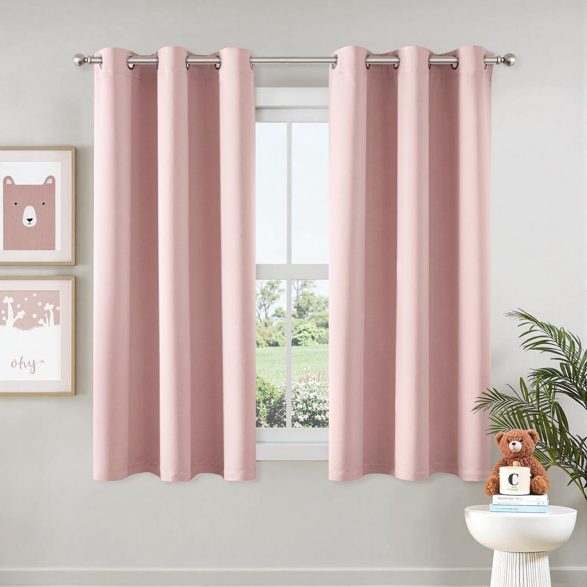 MIULEE Blackout Curtains for Bedroom 2 Panels 40 x 63 Inch Long Black