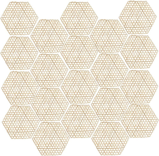 CRASPIRE 20Pcs Bamboo Trivet Mat Hot Plate Pad Food Steamer Liner Weaving Net Hexagon Placemat Heat Resistant Table Counter Protector Reusable for Steaming Dumplings Fish Dish Hot Tea Coffee Pot Pans