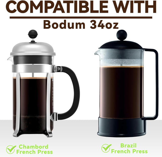 150 Pcs Disposable Coffee Filters for Bodum French Press 34 Oz