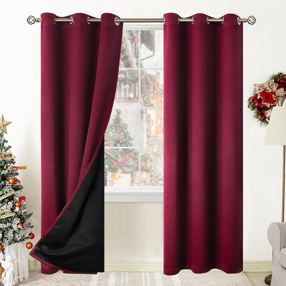 BGment 40 Inch Long Short Blackout Curtains for Small Windows