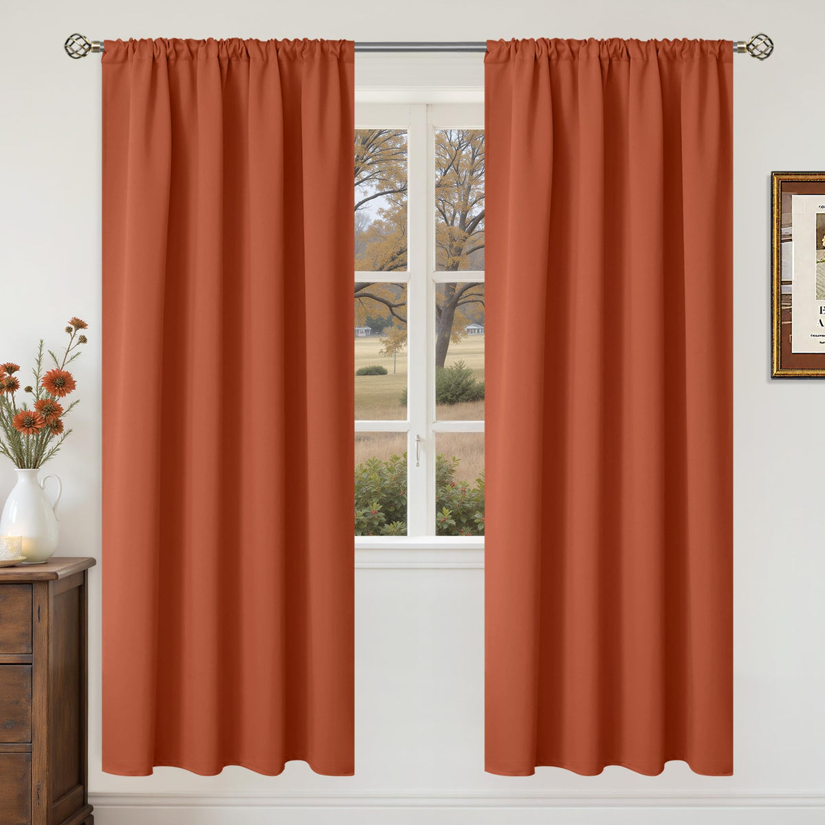 BGment Black Blackout Curtains 40 Inches Long for Kitchen Window 2 Panels