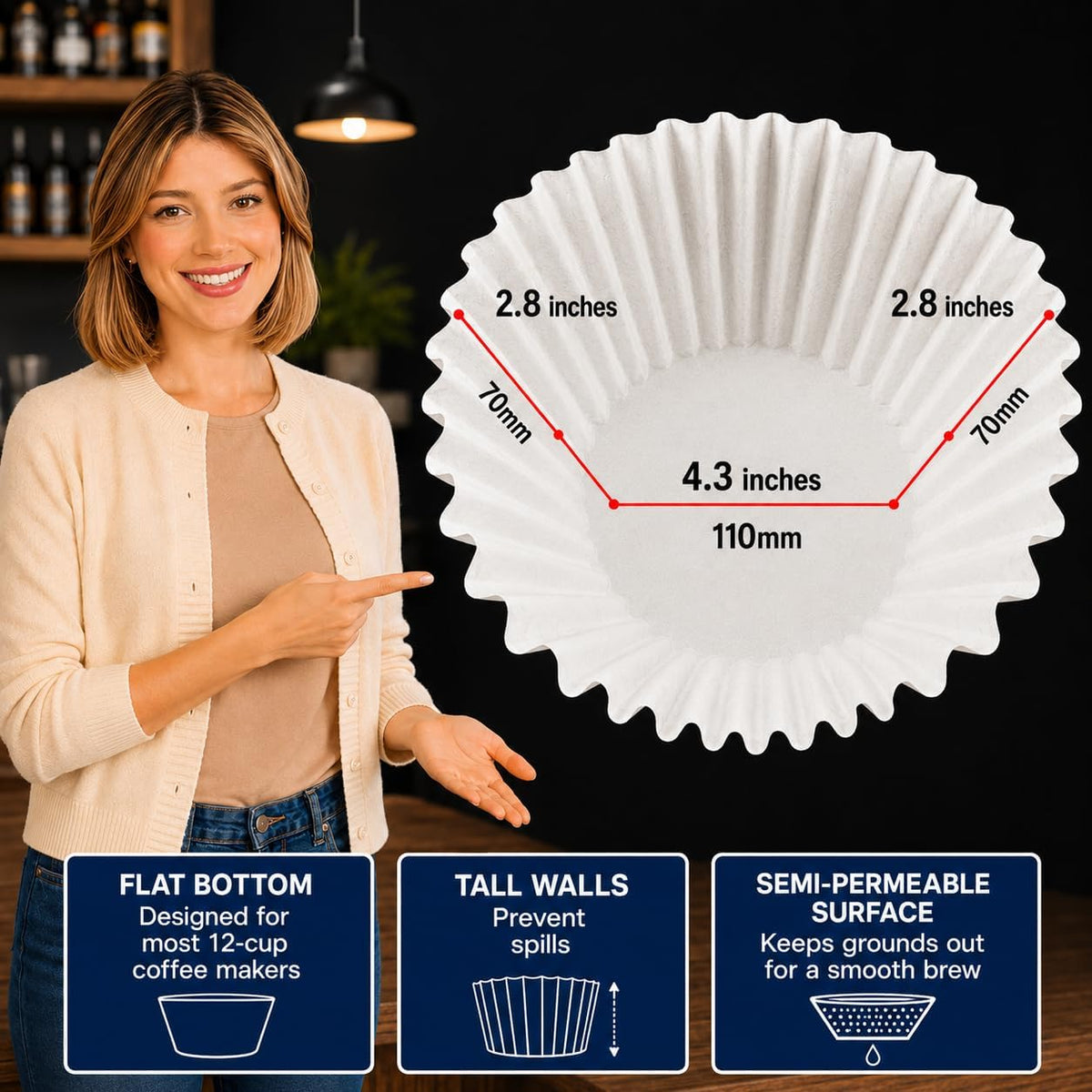 12-Cup Commercial Coffee Filters, 500 Count