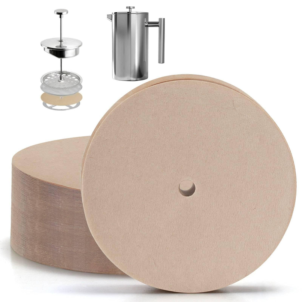 150 Pcs Disposable Coffee Filters for Bodum French Press 34 Oz