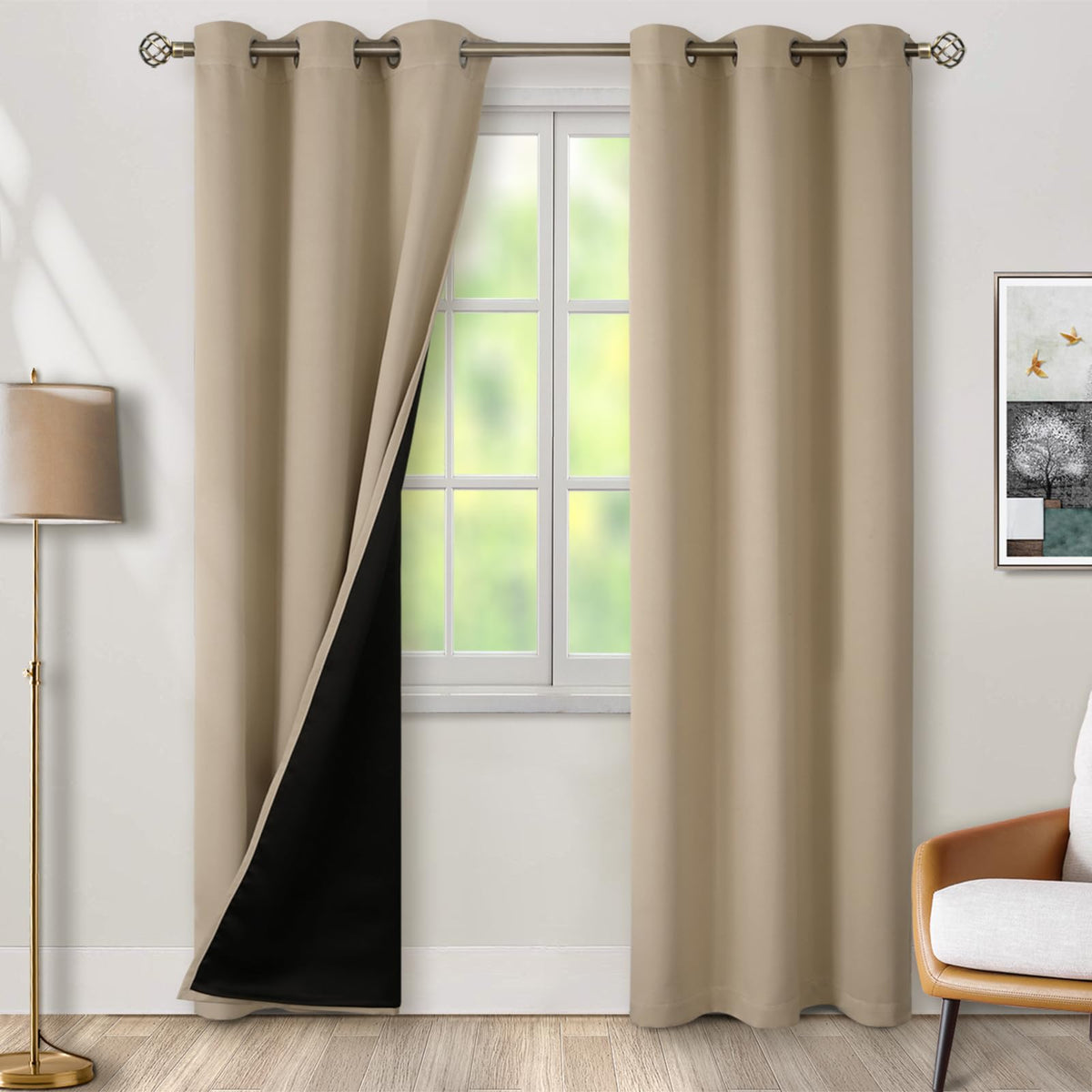 BGment 40 Inch Long Short Blackout Curtains for Small Windows