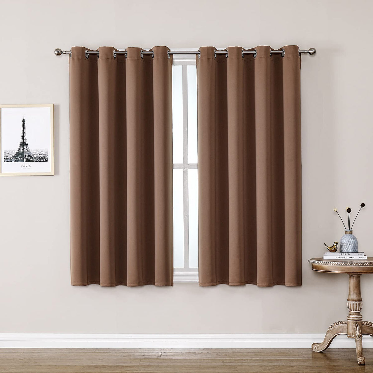 ChrisDowa Small Blackout Curtains for Kitchen & Bedroom 36 Inches Long