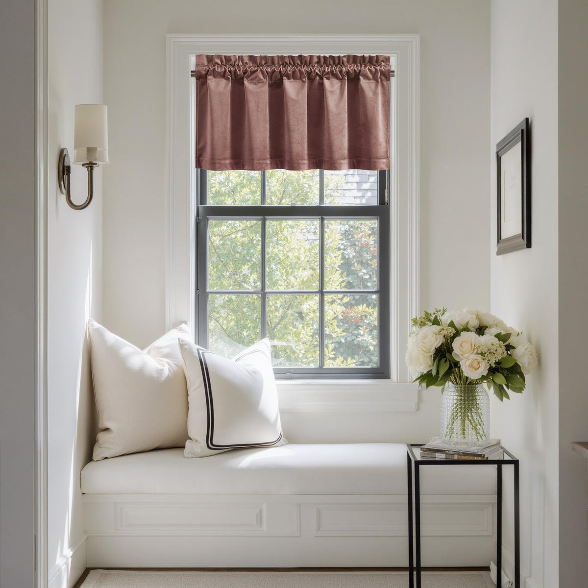 NICETOWN Black Out Velvet Curtains 63 inches Long for Kitchen