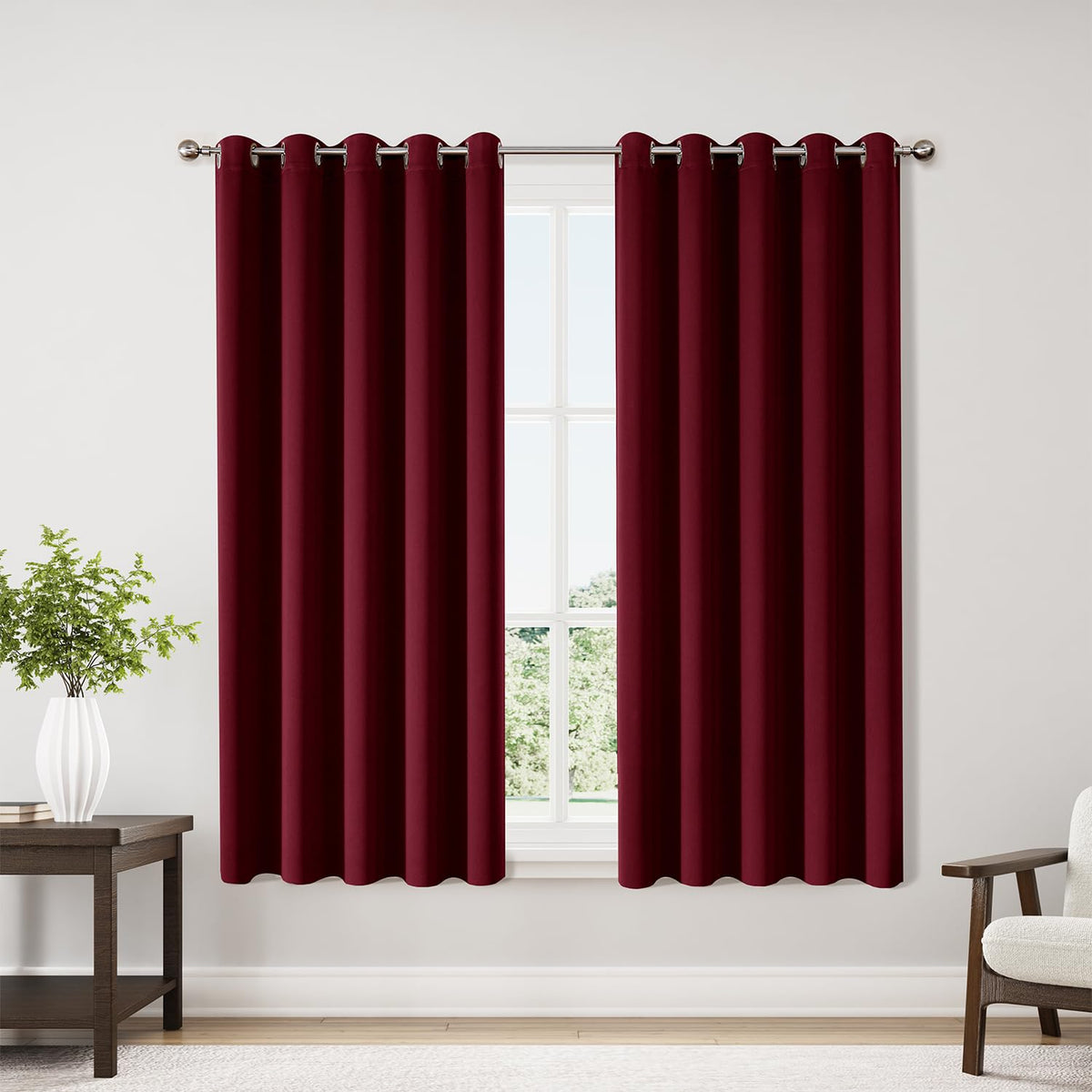 ChrisDowa Small Blackout Curtains for Kitchen & Bedroom 36 Inches Long