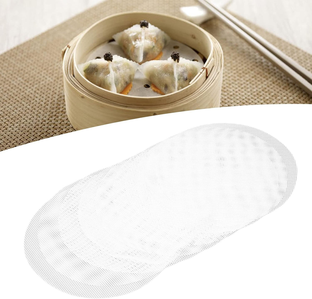 Gavigain 10 Pcs Non stick Silicone Steamer Mesh Mat, Reusable Round Silicone Steamer Liners Dim Sum Mesh Round Dumplings Buns Mat Steamed Pad for Home Kitchen or Restaurant(30cm)