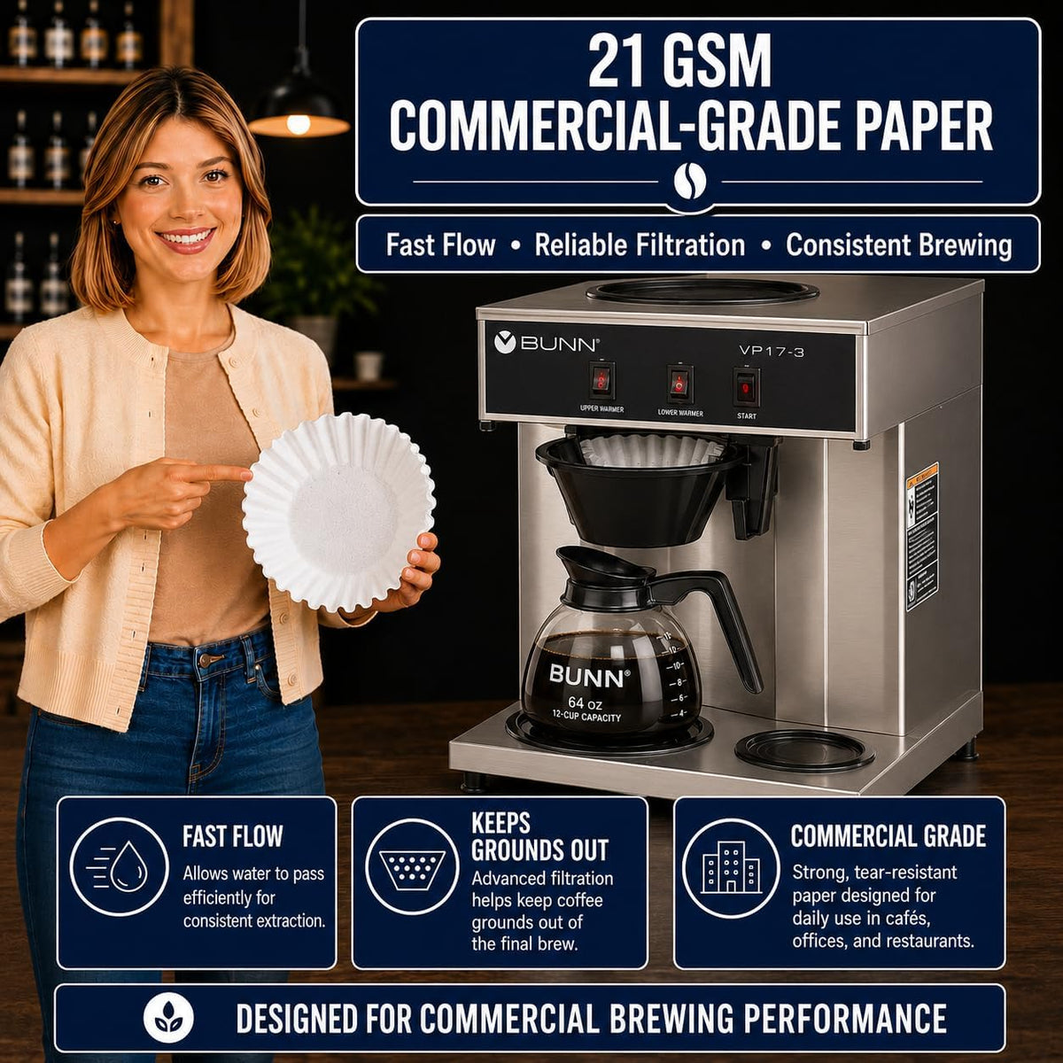 12-Cup Commercial Coffee Filters, 500 Count