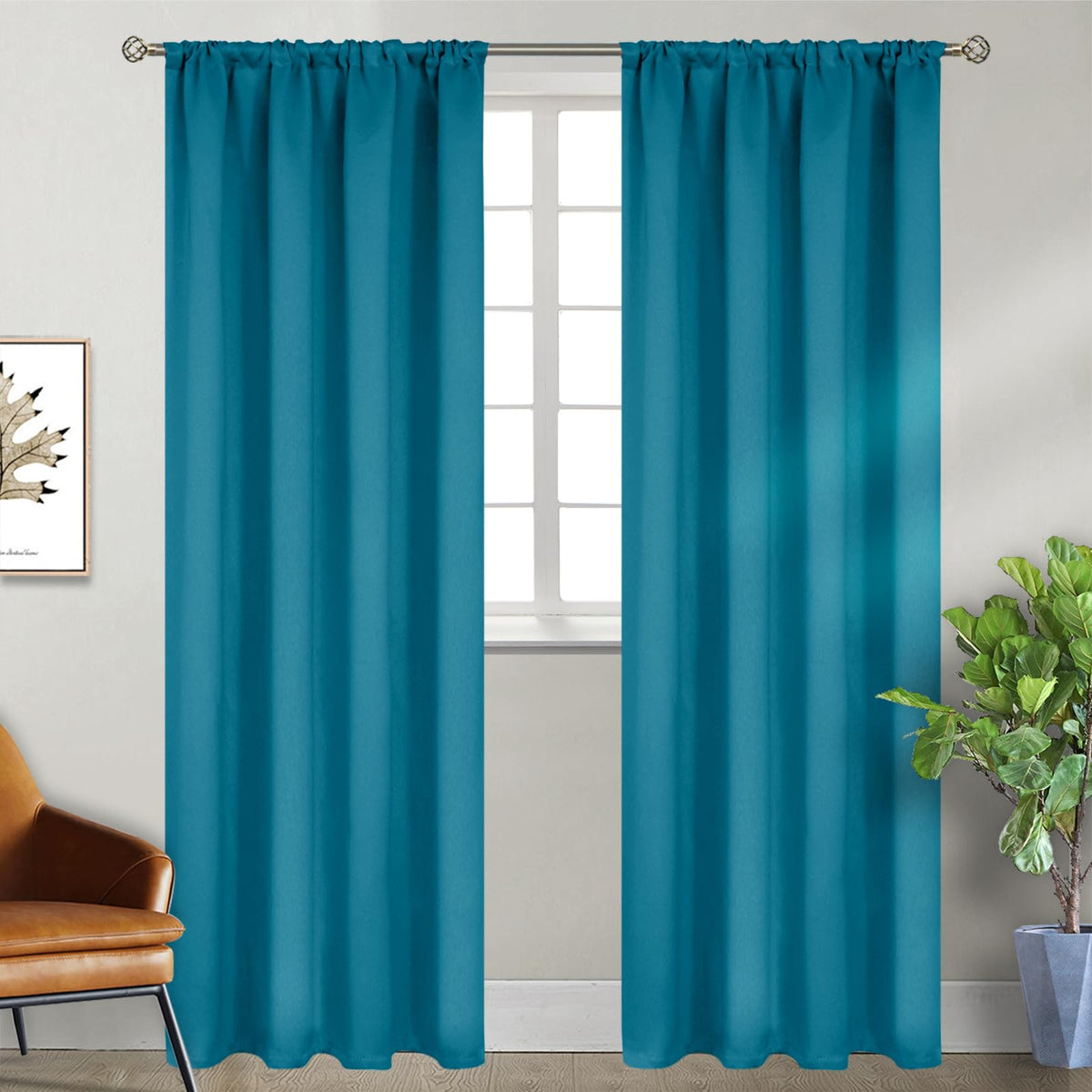 BGment Black Blackout Curtains 40 Inches Long for Kitchen Window 2 Panels