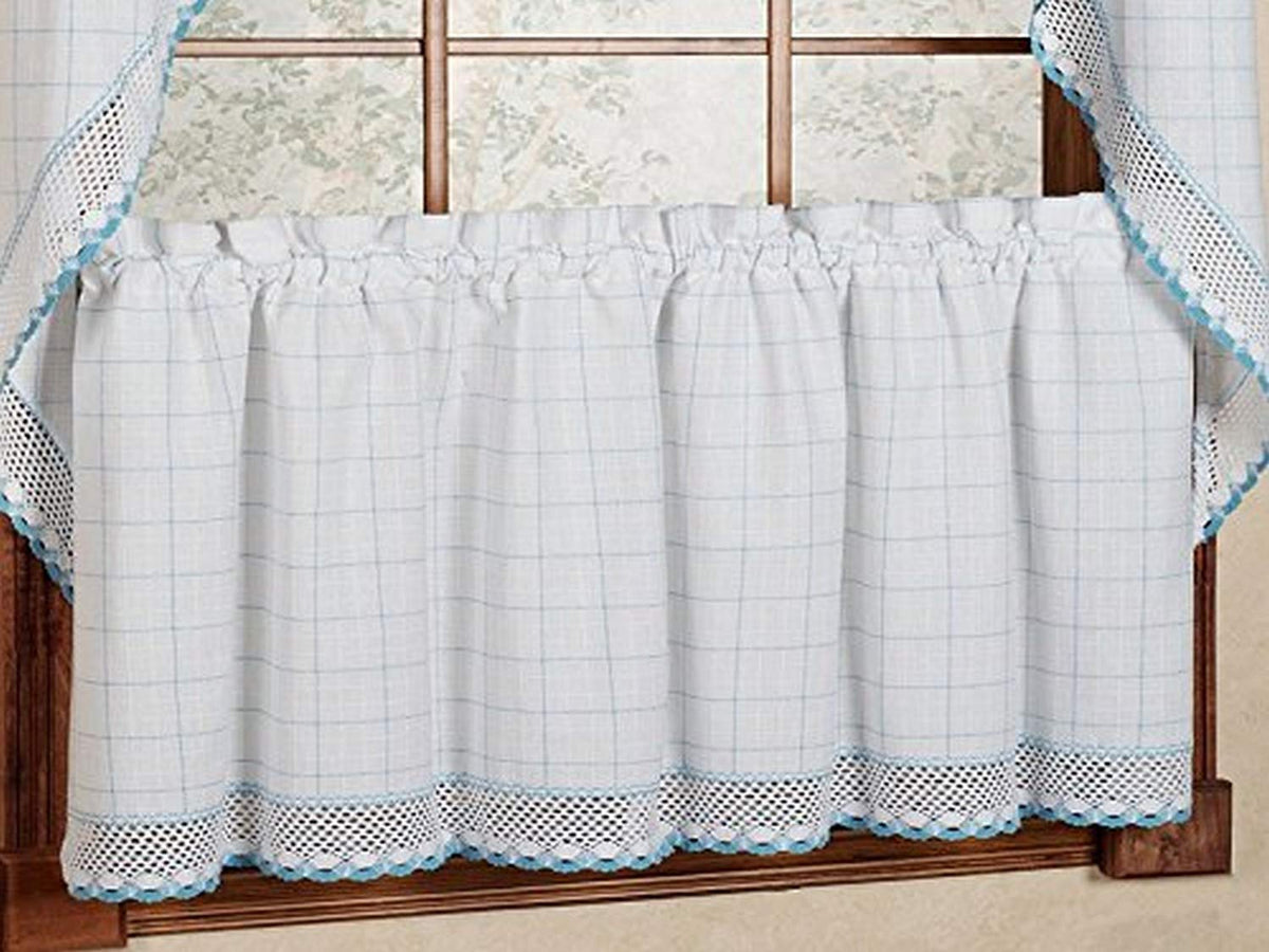 Sweet Home Collection Old World Style Floral Heavy Lace Kitchen Curtain Swag pair Hopewell Cream