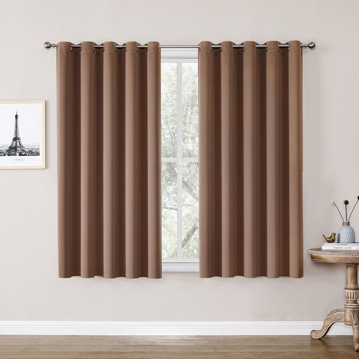 ChrisDowa Small Blackout Curtains for Kitchen & Bedroom 36 Inches Long