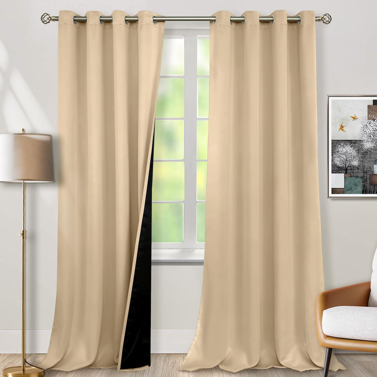 BGment 40 Inch Long Short Blackout Curtains for Small Windows