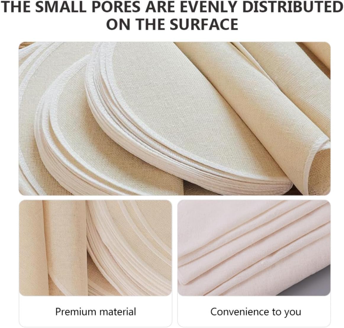 30pcs round Cotton Steamer Cloths Nonstick Reusable Beige Mats