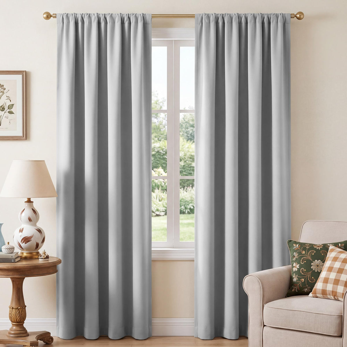 NICETOWN 100% Black Out Kitchen Curtains 36 Inch Length, W52xL36, 2 Panels
