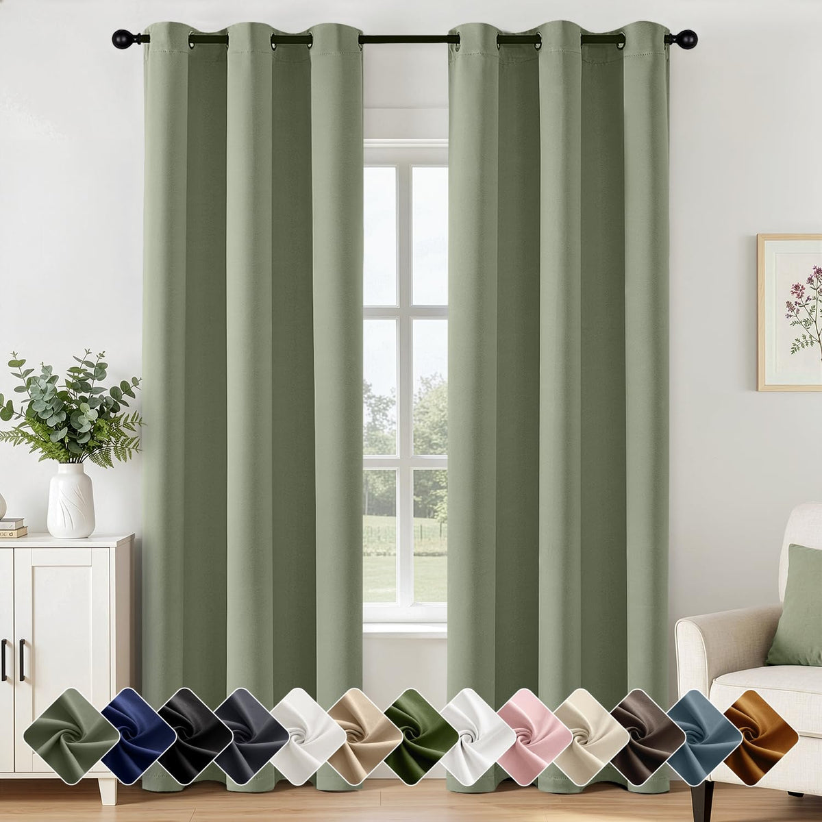 Short Navy Blue Blackout Kitchen Curtain W40 x L45 Inch 2 Panels