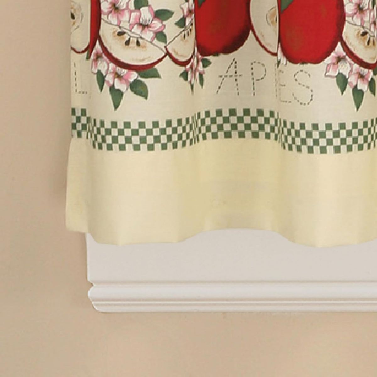 CHF & You Red Delicious Country Apples 3-Piece Window Curtain Tier Set, Ivory, 56-Inch X 24-Inch, Multi Color