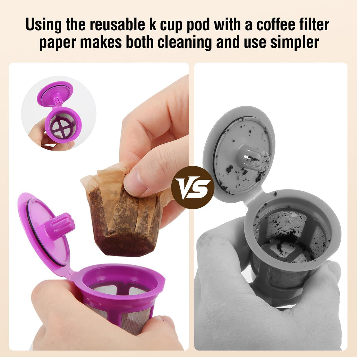 Disposable K Cup Coffee Filters for Keurig 1.0&2.0, 300 Count