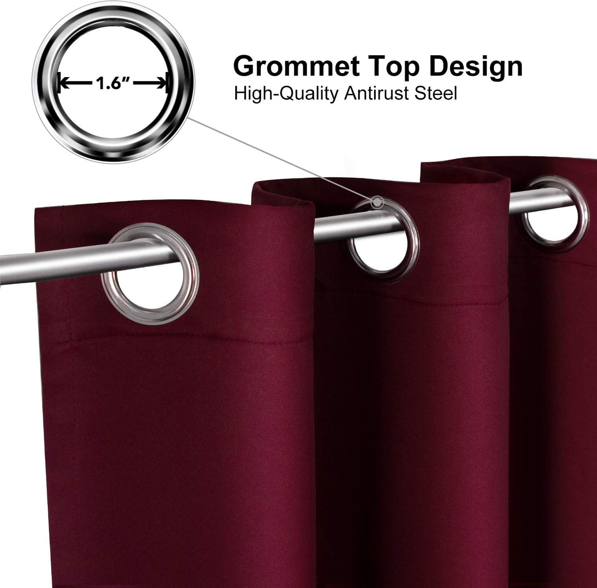 ChrisDowa Small Blackout Curtains for Kitchen & Bedroom 36 Inches Long
