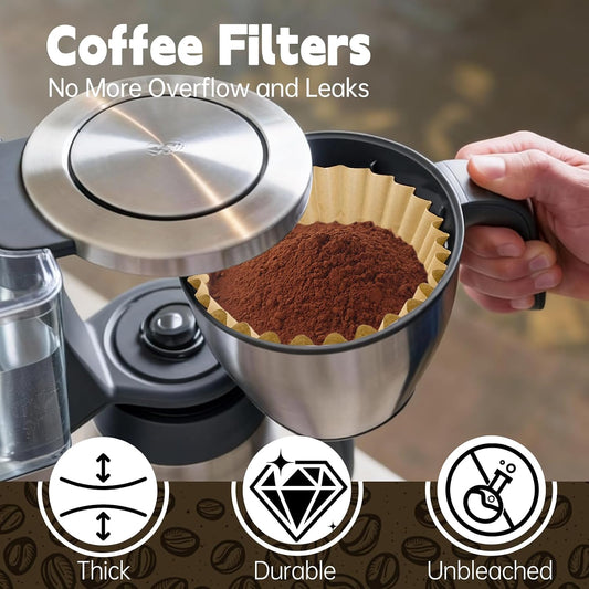 100 PCS Coffee Filters Compatible with Breville, Extra Large Basket Coffee Filters, Unbleached Disposable Paper, Smooth Brew Extraction, Will Not Tear or Clog, Ideal for Home Brewing