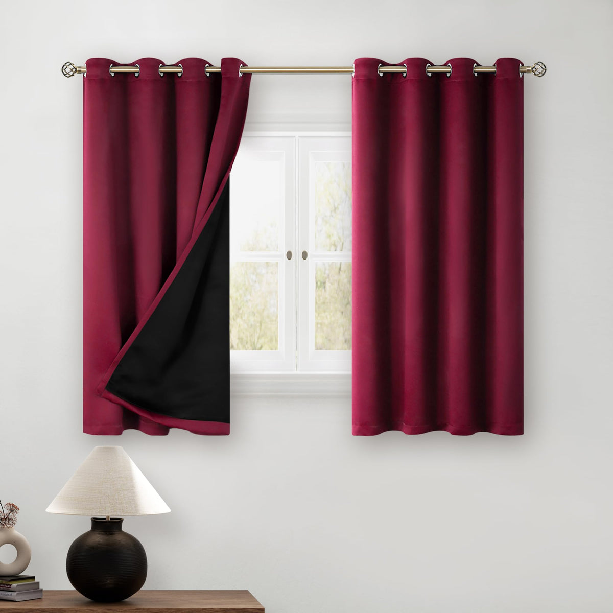 BGment 40 Inch Long Short Blackout Curtains for Small Windows