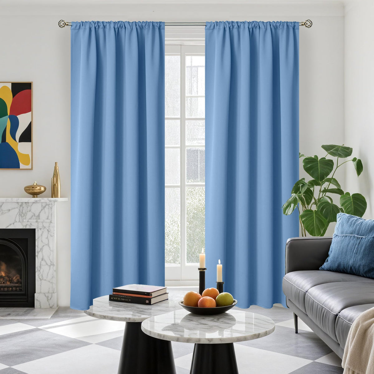 BGment Black Blackout Curtains 40 Inches Long for Kitchen Window 2 Panels