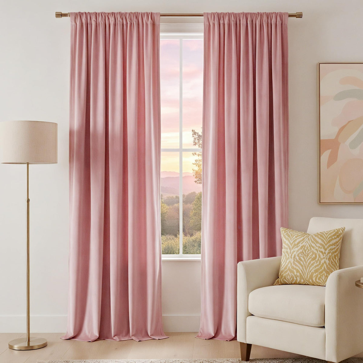 NICETOWN Black Out Velvet Curtains 63 inches Long for Kitchen