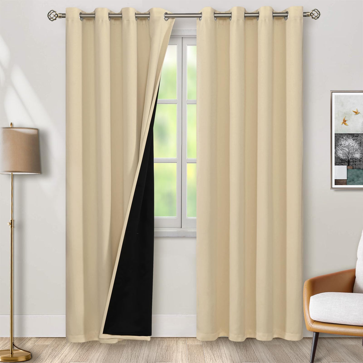 BGment 40 Inch Long Short Blackout Curtains for Small Windows