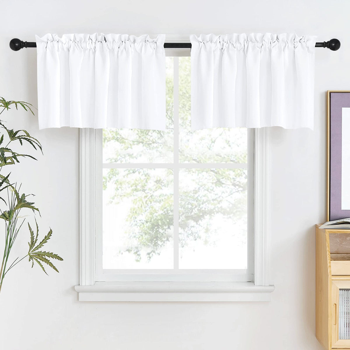 NICETOWN Burgundy Swag Curtains for Kitchen Over Sink 36 x 63 inches Long
