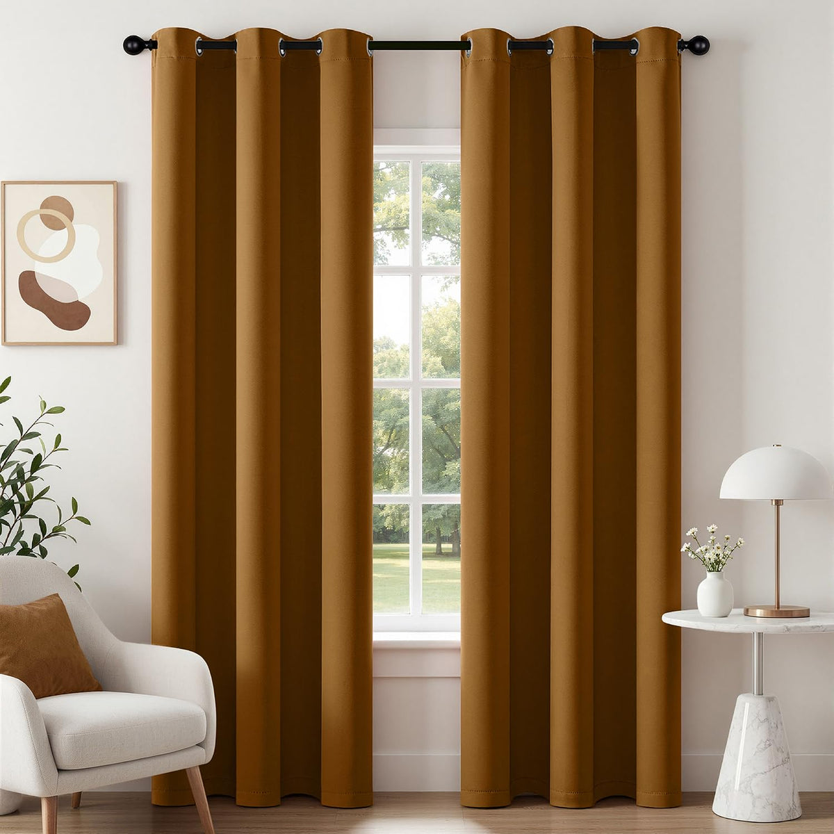 Short Navy Blue Blackout Kitchen Curtain W40 x L45 Inch 2 Panels