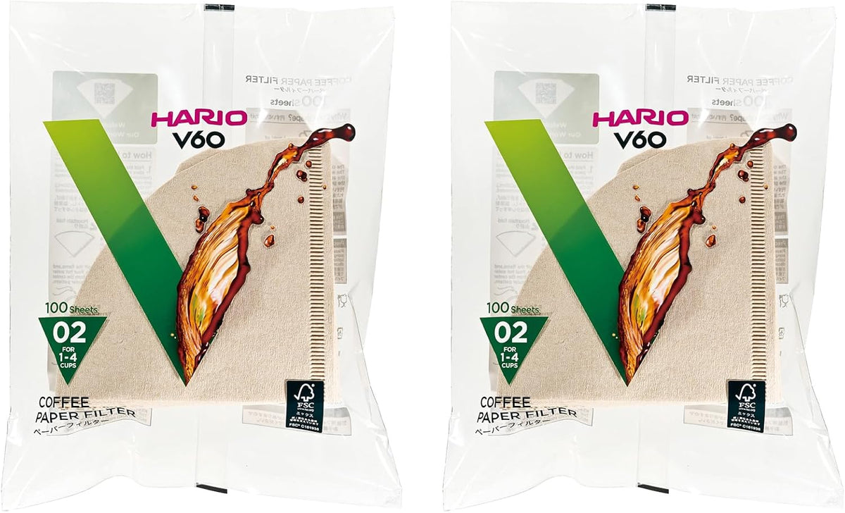 HARIO VCF-02-100M Paper Filter for V60, 06.6 ft (02 m), For 1-4 Cups, 200 Sheets