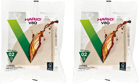 HARIO VCF-02-100M Paper Filter for V60, 06.6 ft (02 m), For 1-4 Cups, 200 Sheets