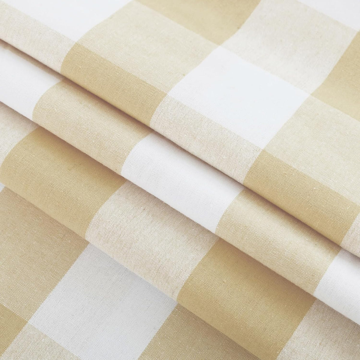 Buffalo Check Kitchen Tier Curtain 24 inches Long Plaid Gingham Rod Pocket Classic Cafe Curtains Country Farmhouse Kitchen Half Window Curtains 2 Panels Beige & White