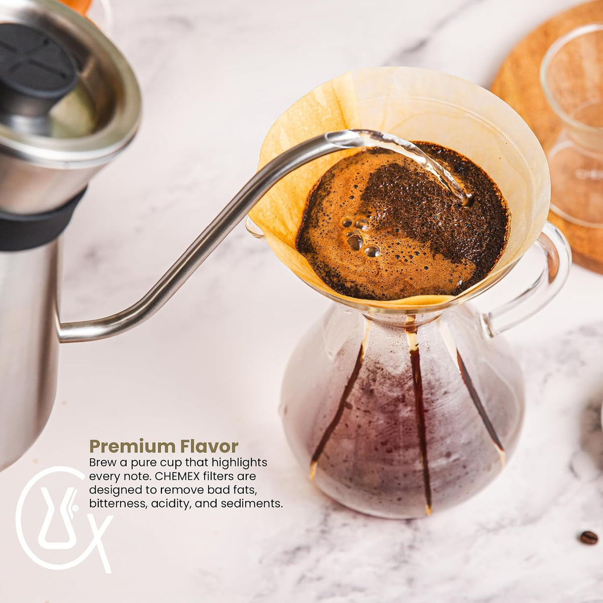 Chemex Filter - Natural Half Moon - 100 CT - FP-2N