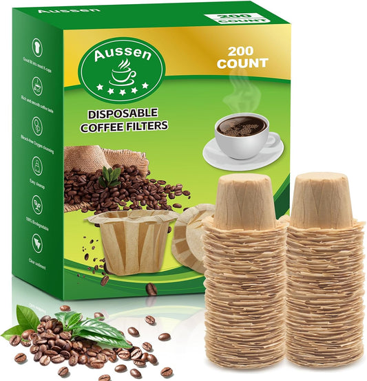 Aussen Disposable Coffee Paper Filters, Fits All Reusable K-Cup Coffee Pods