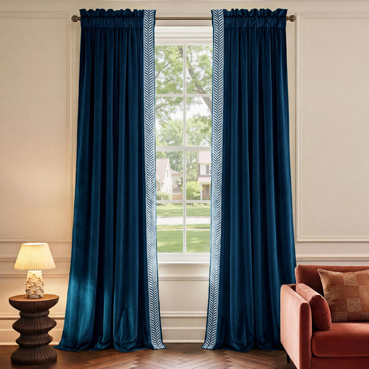 NICETOWN Black Out Velvet Curtains 63 inches Long for Kitchen