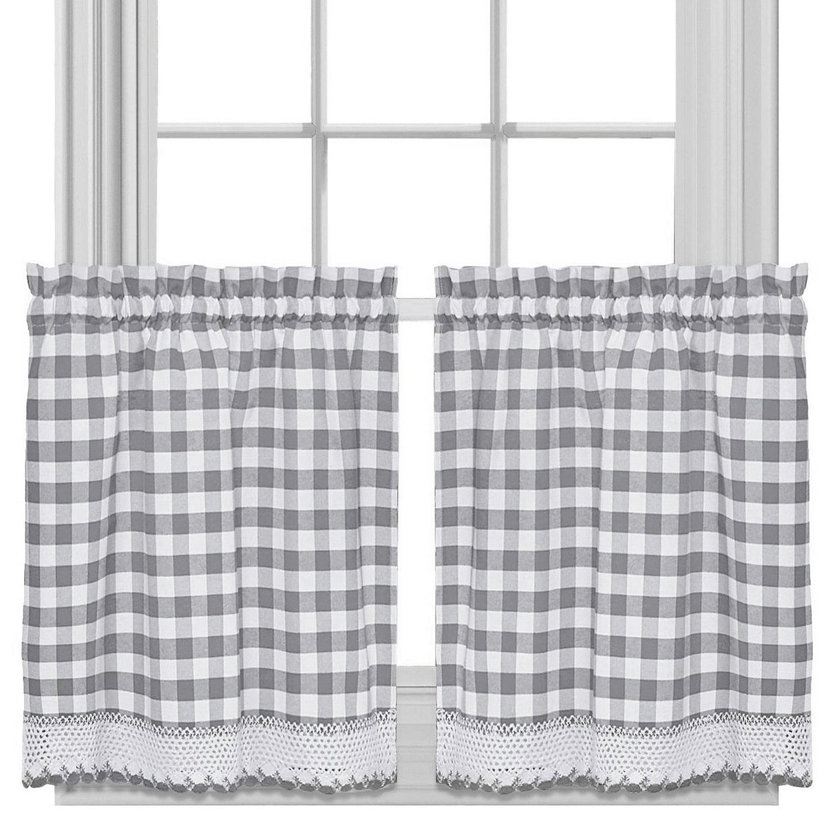 Sweet Home Collection Old World Style Floral Heavy Lace Kitchen Curtain Swag pair Hopewell Cream