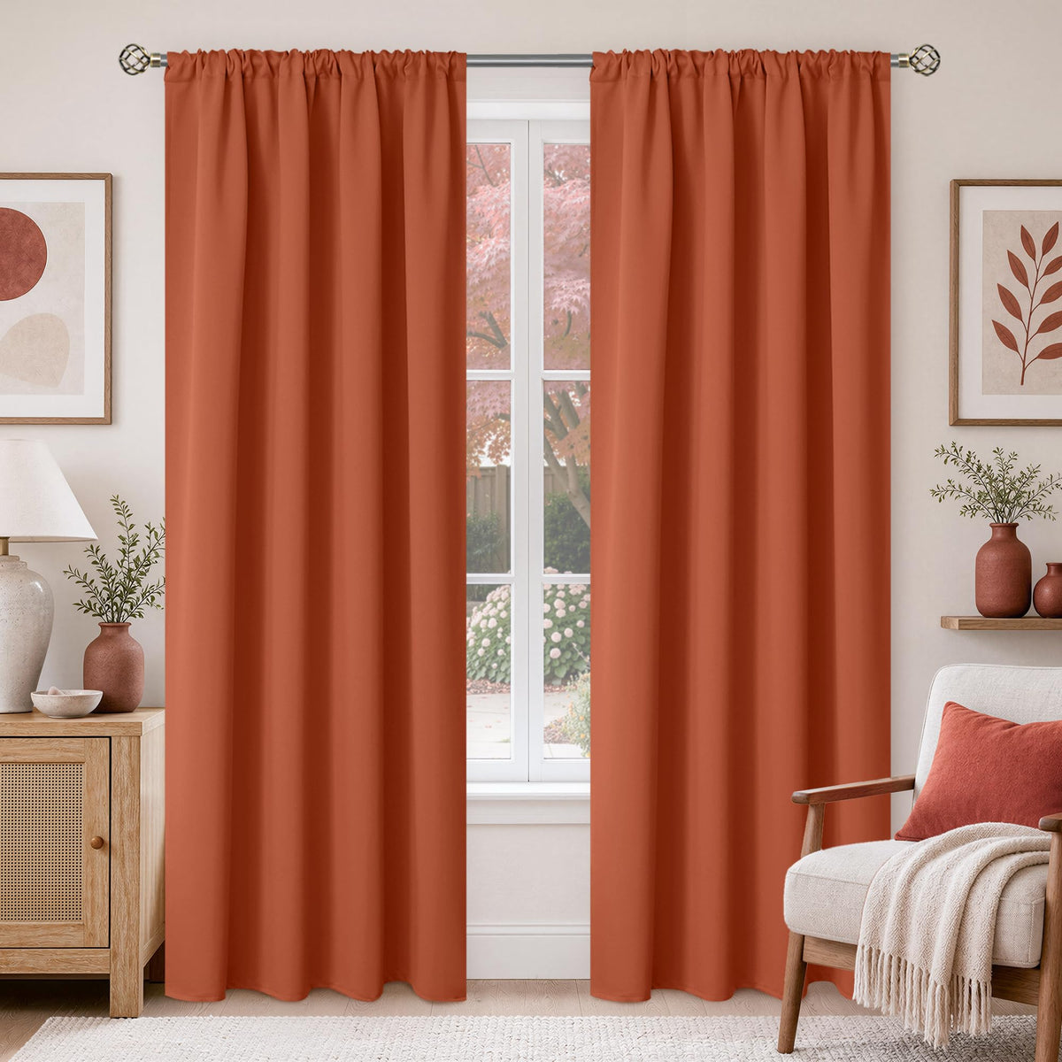 BGment Black Blackout Curtains 40 Inches Long for Kitchen Window 2 Panels