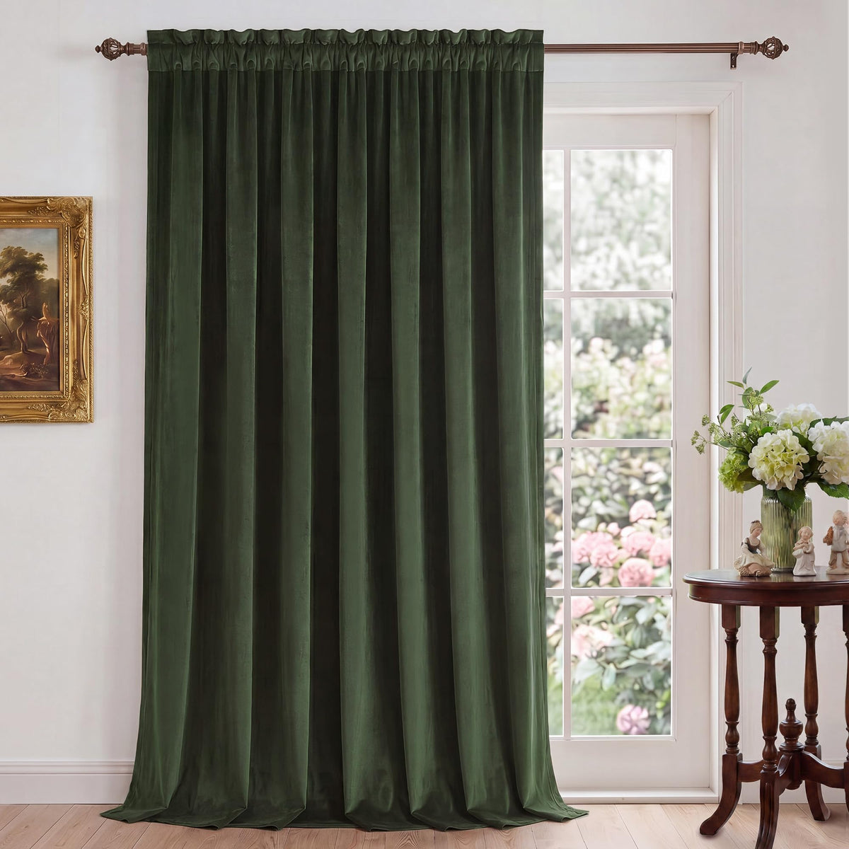 NICETOWN Black Out Velvet Curtains 63 inches Long for Kitchen